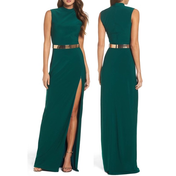 Mac Duggal Dresses & Skirts - IEENA for MacDuggal Belted Mock Neck Sheath Gown